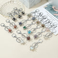 Healing Crystal Keychain Natural Anise Star Pendant Gemstone Chakra Keyring for Women Men Gifts