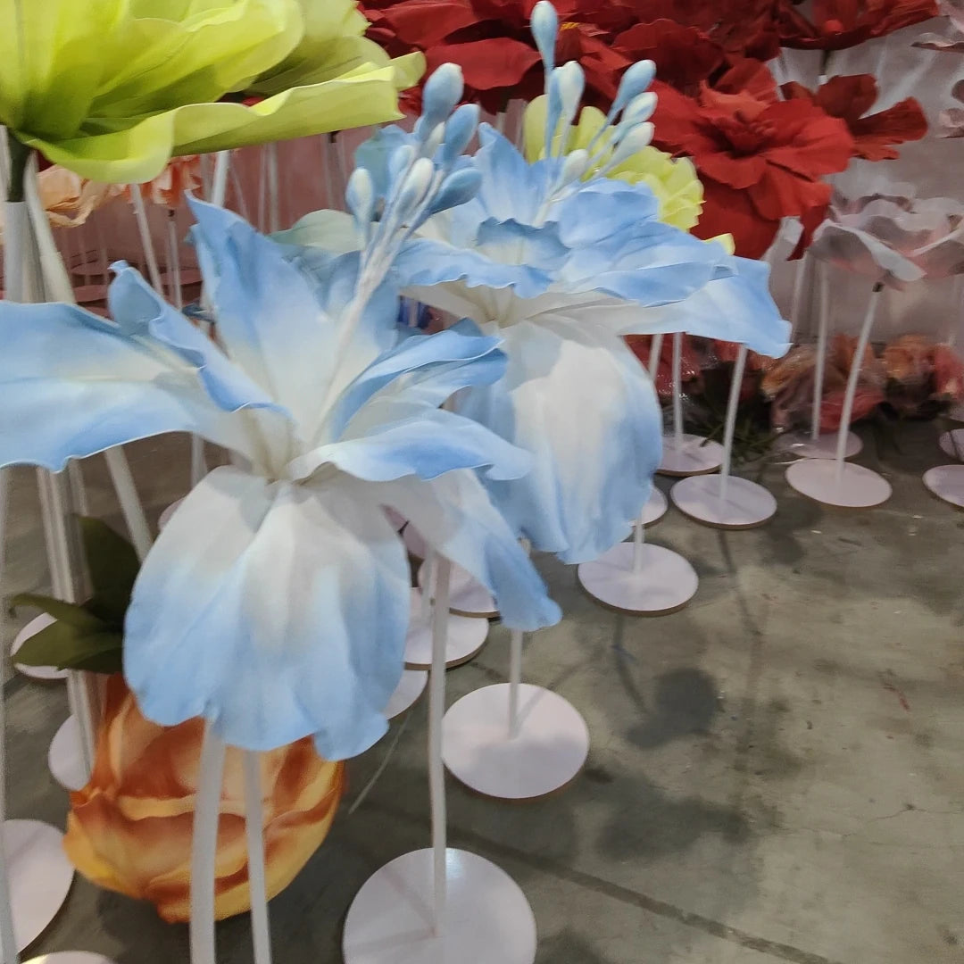 Hot Sale Single Stem Stand Set Silk Flower Lead Wedding Giant Flower for Wedding Decoration