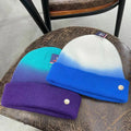 Custom Gradient Tiedye Color Beanie for Women Men Fall Acrylic Winter Knitted Hat with 3D Embroidery Digital Printing for Travel