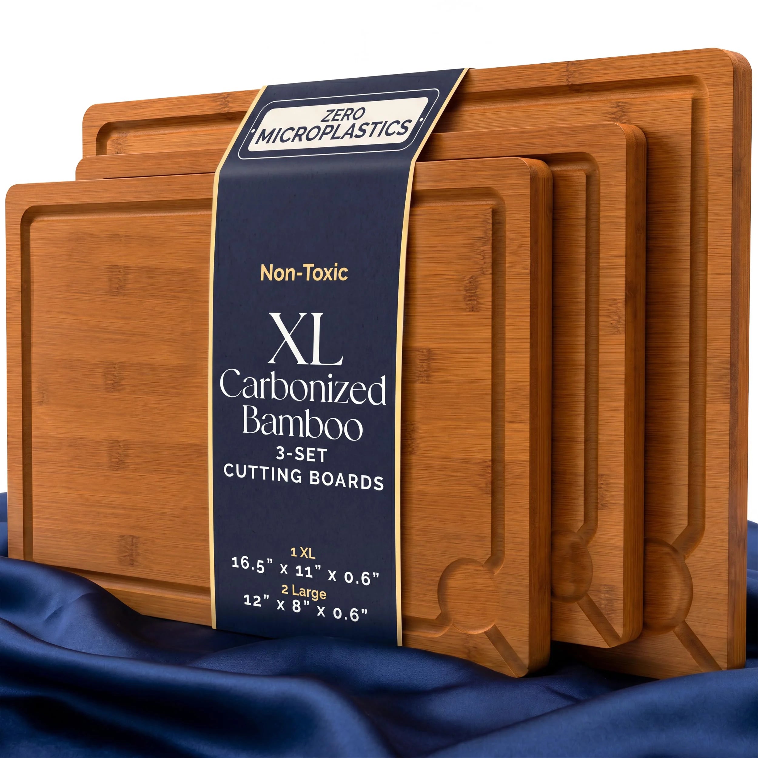 Acacia Bamboo Cutting Boards Set of 3 PCS for Kitchen Large Wooden Cutting Board Set With Handle Thick Chopping Board
