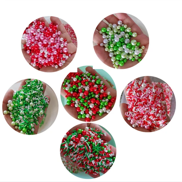 Mix Christmas Colorful Pearls Slices Polymer Clay Sprinkles for Crafts Slime Filler DIY Tiny Cute Klei Particles Accessories