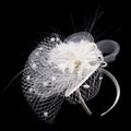 Royal Ladies White Feather Lace Sinamay Custom Made Fascinators Hair Accessories Party Wedding Church Hairband for Women