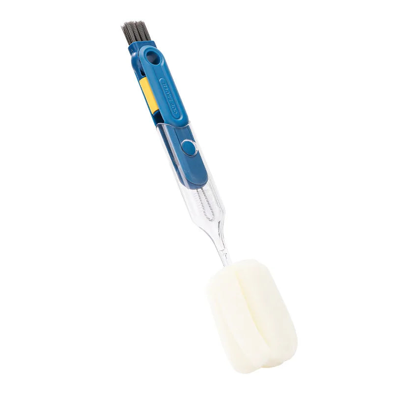 New Kitchen Five in One Multifunctional Long Handle Sponge Cleaning Brush Detachable Crevice Cup Brush