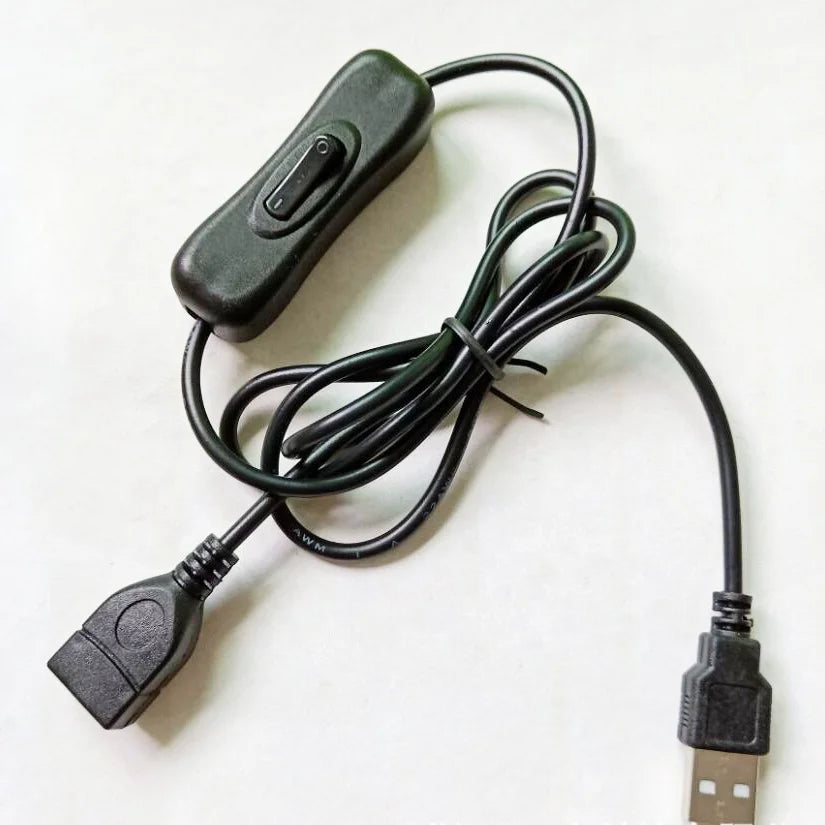 Factory Wholesale AM to AF USB Cables with On/Off Switch USB Male to Female Extension Cable Cord 1M Wire for LED Fan Desk Lamp