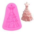 HY Bride Torso with Wedding Dress Fondant Candy Silicone Mold for Cake Topper Chocolate Cake Decor