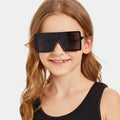 Factory Low MOQ Square Oversized Big Kids Sunglasses Wholesale Fashion TIktok Trendy Custom Brand Logo Pc Kids Girls Sunglasses