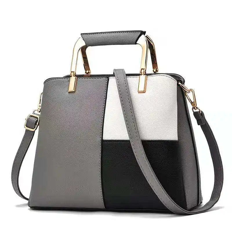 Leather Woman Handbag 2022 New Middle-aged Mother Cross - Slung Splicing Atmosphere All-match Lady Leather Bag New Handbags