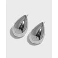 925 Sterling Silver Water Drop Stud Earrings Geometric Oval 8K Gold Earrings Hollow Earrings Women Fine Jewelry