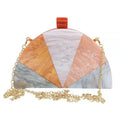 Clutch Purses Women Semicircle Evening Bag Crossbody Bag Elegant Acrylic Handbags for Wedding Cocktail Party