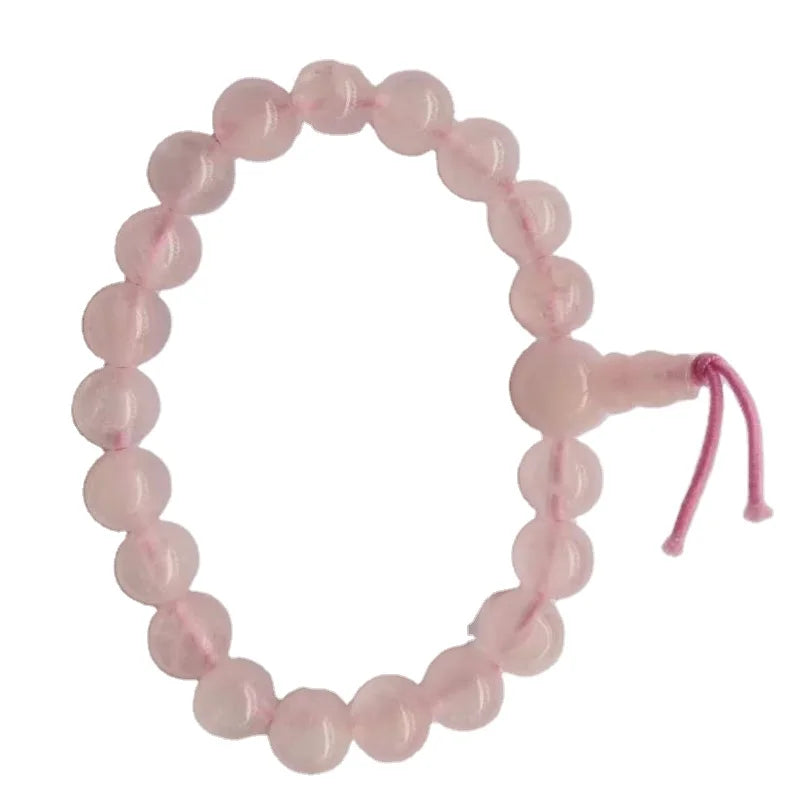 Healing Crystal Rose Quartz Bead Bracelet Natural Custom Stretch Bangles pink Quartz Bracelet