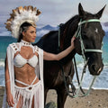 2025 New Boho Macrame Beach Dress Shoulder Bohemian Burning Man Wedding Photoshoot Goddess Spartan Men Vest Macrame Dress