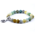 Fashion Handmade 8mm  Bracelet Amazonite Stone Beaded Bracelet Chain Buddha Pendant Handmade  Jewellery for Women and Girl