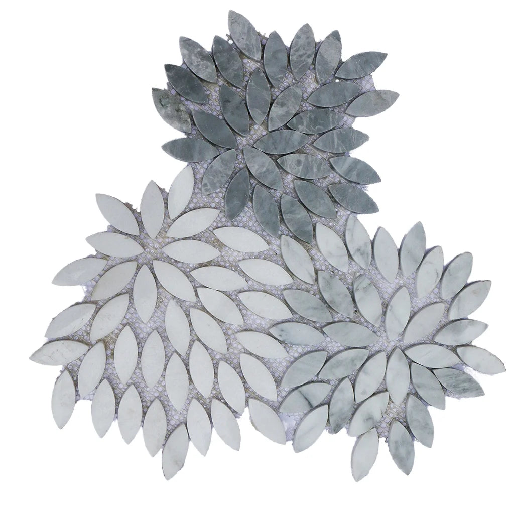 Modern Natural Marble Mosaic Parquet Flower Pattern Honed Finish Tiles for Room Walls and Floors