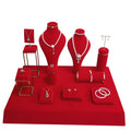 High End Red Style Wedding Jewelry Photography Props Necklace Bracelet Ring Earrings Display Stands for Jewellery showcase