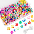 300pcs Heishi Beads 15 Shapes Polymer Clay Beads Set for Jewelry Making Bracelet Diy Fimo Clay Beads Bracelet Making Kit