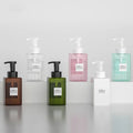 Fancy square Brown Plastic Foam Facial Cleanser Liquid Soap Bottles Cosmetic Hair Shampoo Foam Pump Bottles