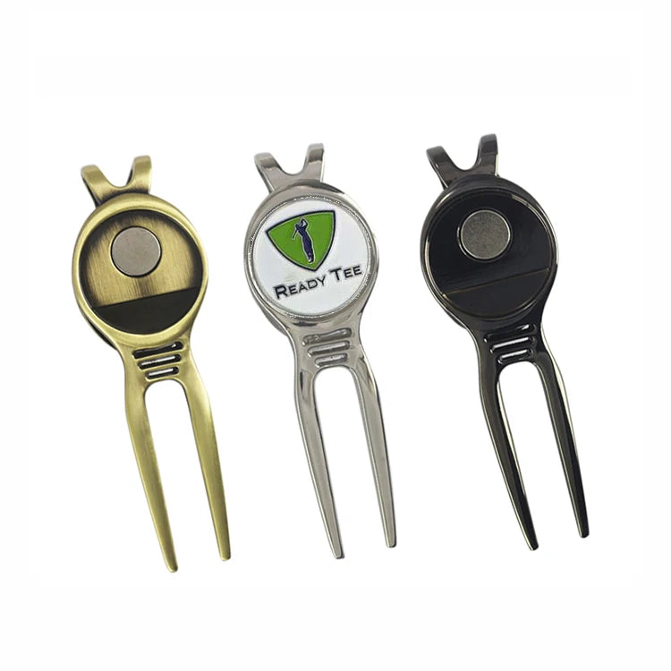 Factory Custom Black/White Zinc Alloy Metal Golf Pitchfork Divot Repair Tool Other Sports Steel Accessories Bulk Other Golf