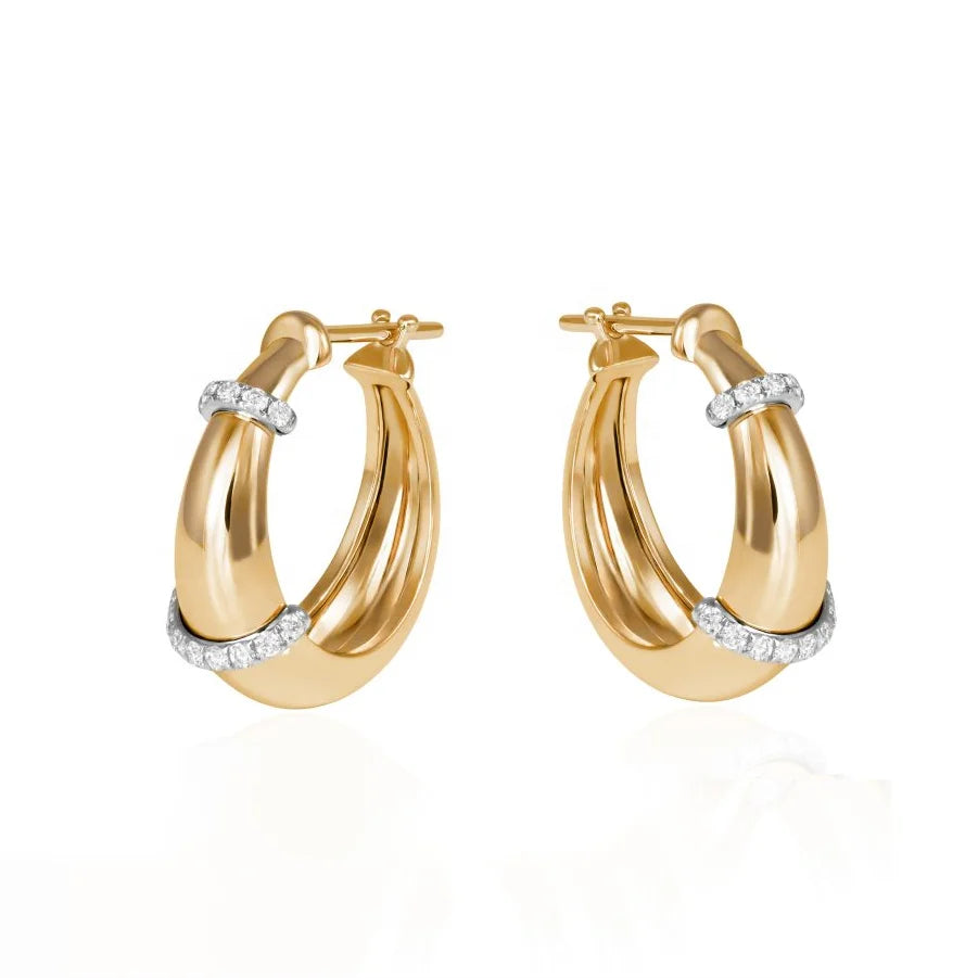 LOZRUNVE China Jewelry Factory Fine Jewellery New Chunky Dome Fashion Designer Hoop Earring