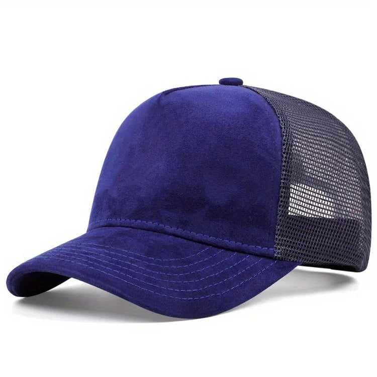 2025 Custom Logo Sports Baseball Cap Factory Wholesale Breathable Mesh Suede 5-Panel Summer Trucker Hat Street Style