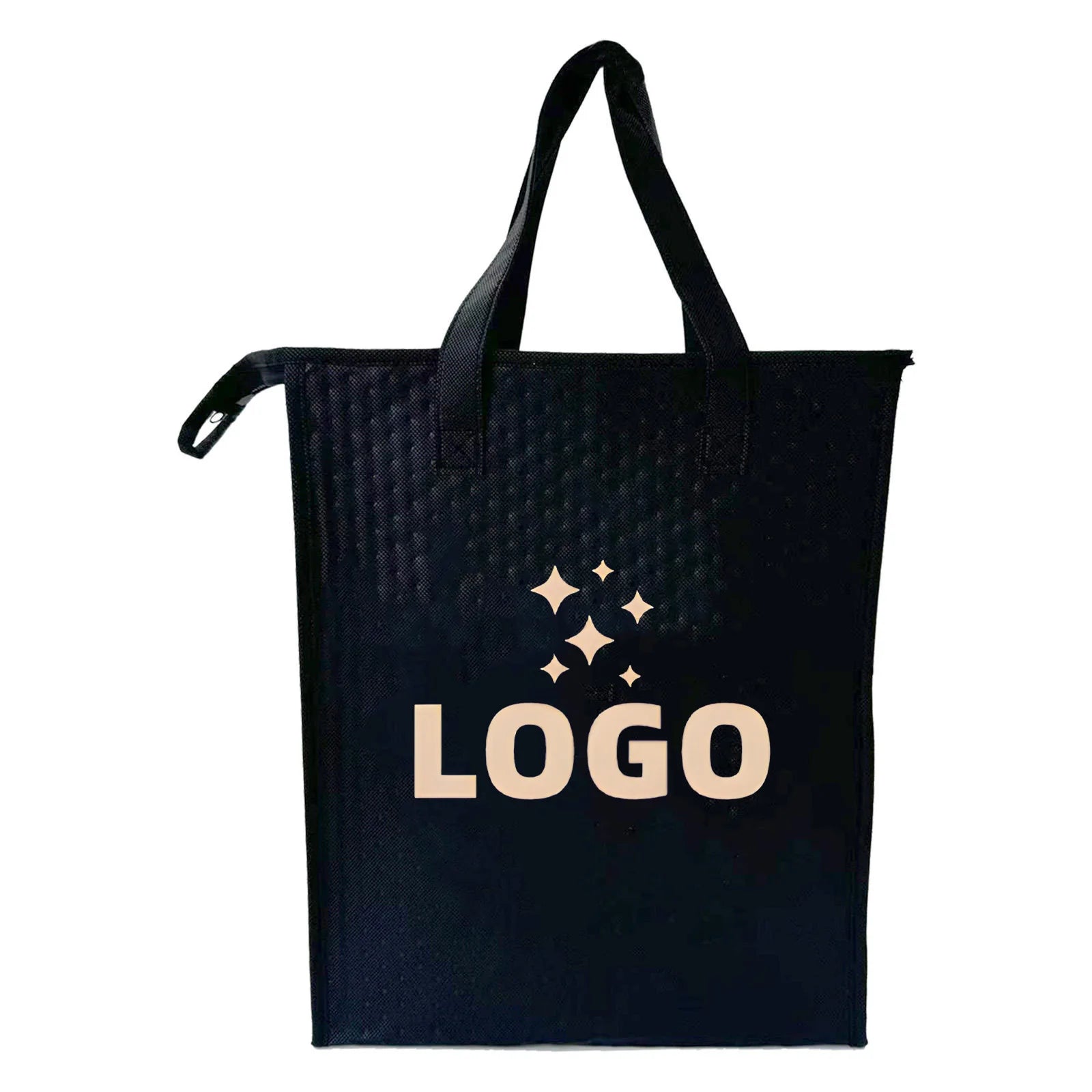 Customizable 20L Insulated Lunch Cooler Bag Foldable Thermal Nonwoven Printed Zipper for Grocery Shopping Travel Packing Hand