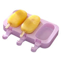 HY 3 Cavities Oval Silicone Ice Pop Molds for Kids
