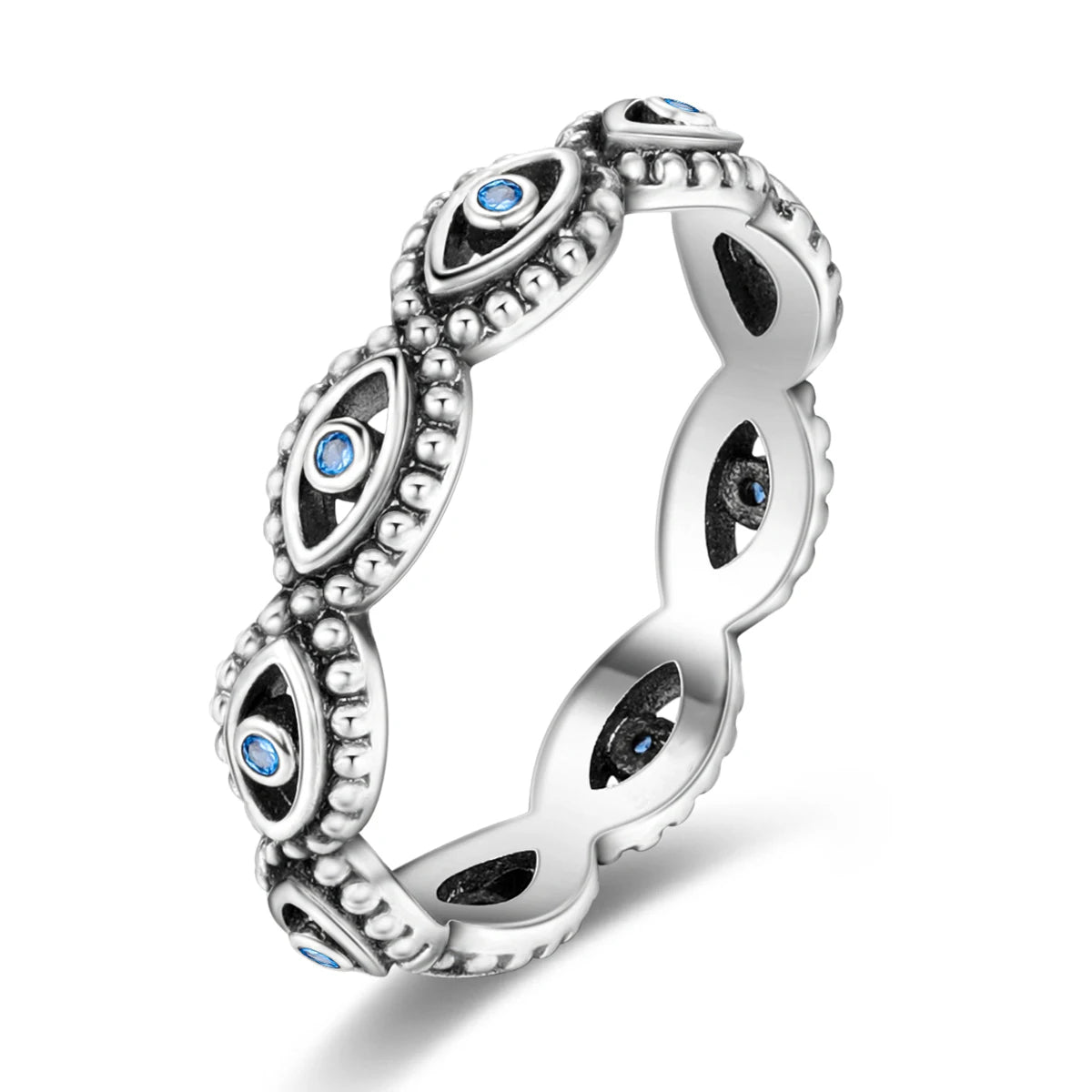 Silver Plated Evil RingReligious Style Wedding Band or Gift for Engagement Wedding Anniversary Parties