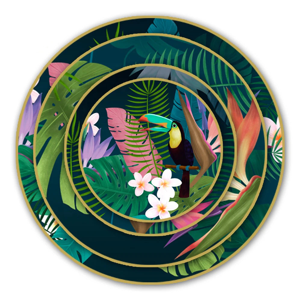 Luxury Dinner Set Custom Royal Wedding Plate Ceramic Tableware