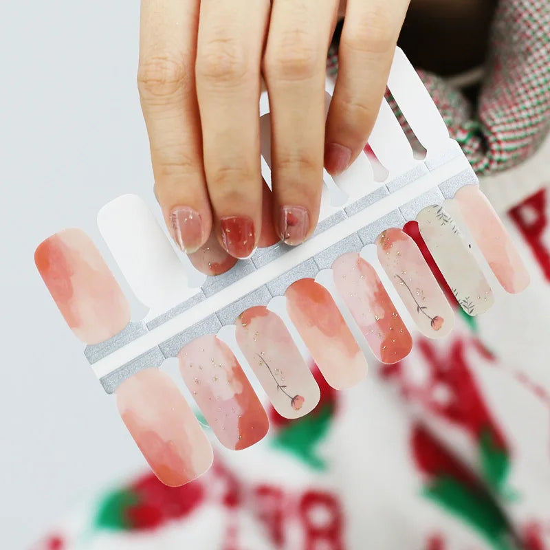 Best Quality Eco-friendly Easy Apply 2D/3D Nail Art Wraps Custom Available Colorful Hot Flower Design Nail Stickers