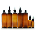 Amber Black PET Twist Top Cap Applicator Mini Squeeze Bottle 60ml-200ml for Hair Oil and Cosmetic Packaging Available in 120ml