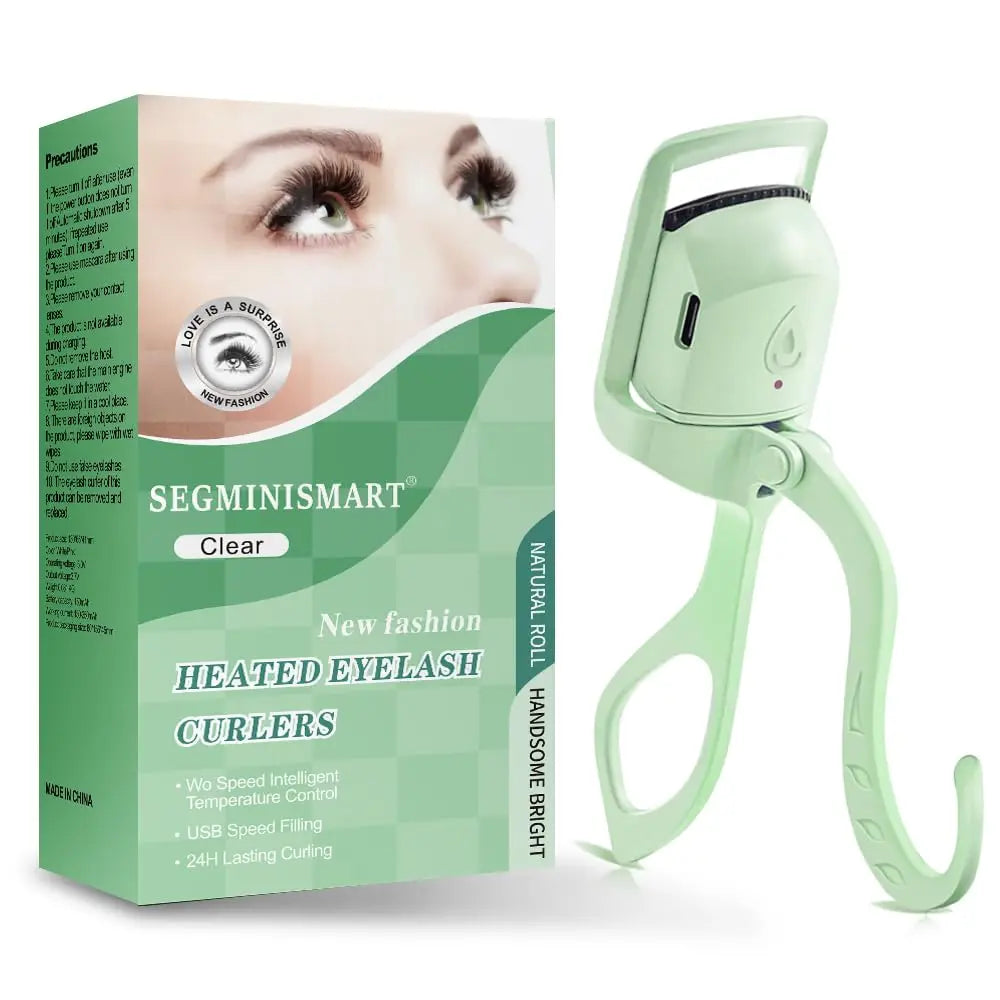 Heated Stainless Steel Eyelash Curler Fast Heat 5s Rechargeable Electric Temperature Control Safe Anti-Burn Portable