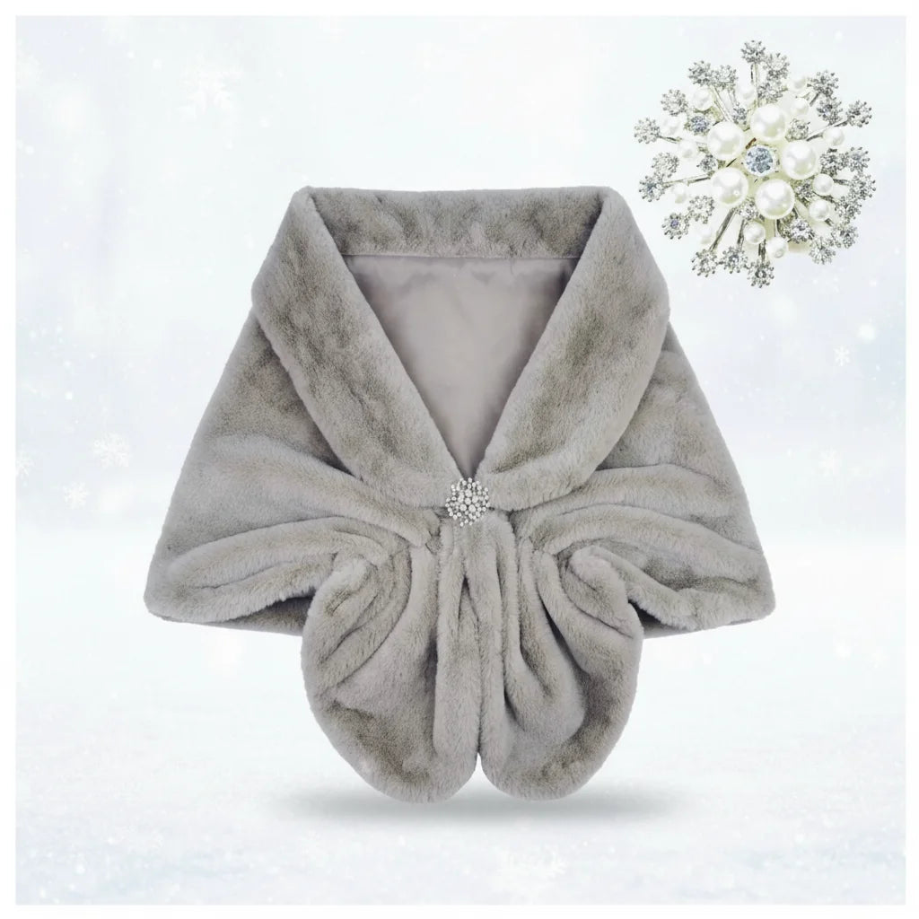 Wholesale Fashionable Faux Fur Stole Bridal Winter Fur Wraps and Shawls Wedding Faux Mink Shrug for Bridesmaids Homecomung