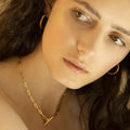 Europe Women Fashion Stainless Steel OT Clasp Link Chain Choker Bracelet and Necklace Set