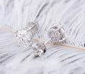 Fashion 18K/14k Yellow/White/Rose  Gold  Wholesale Moissanite  Stud Earrings Jewelry Women Cute Gift Party  Wedding Copper Box