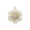 PM24460 Gold Plated Pendant Jewelry Cubic Zirconia Pendant Copper Jewelry Clear Gold Plated Cubic Zirconia Sun Pendant