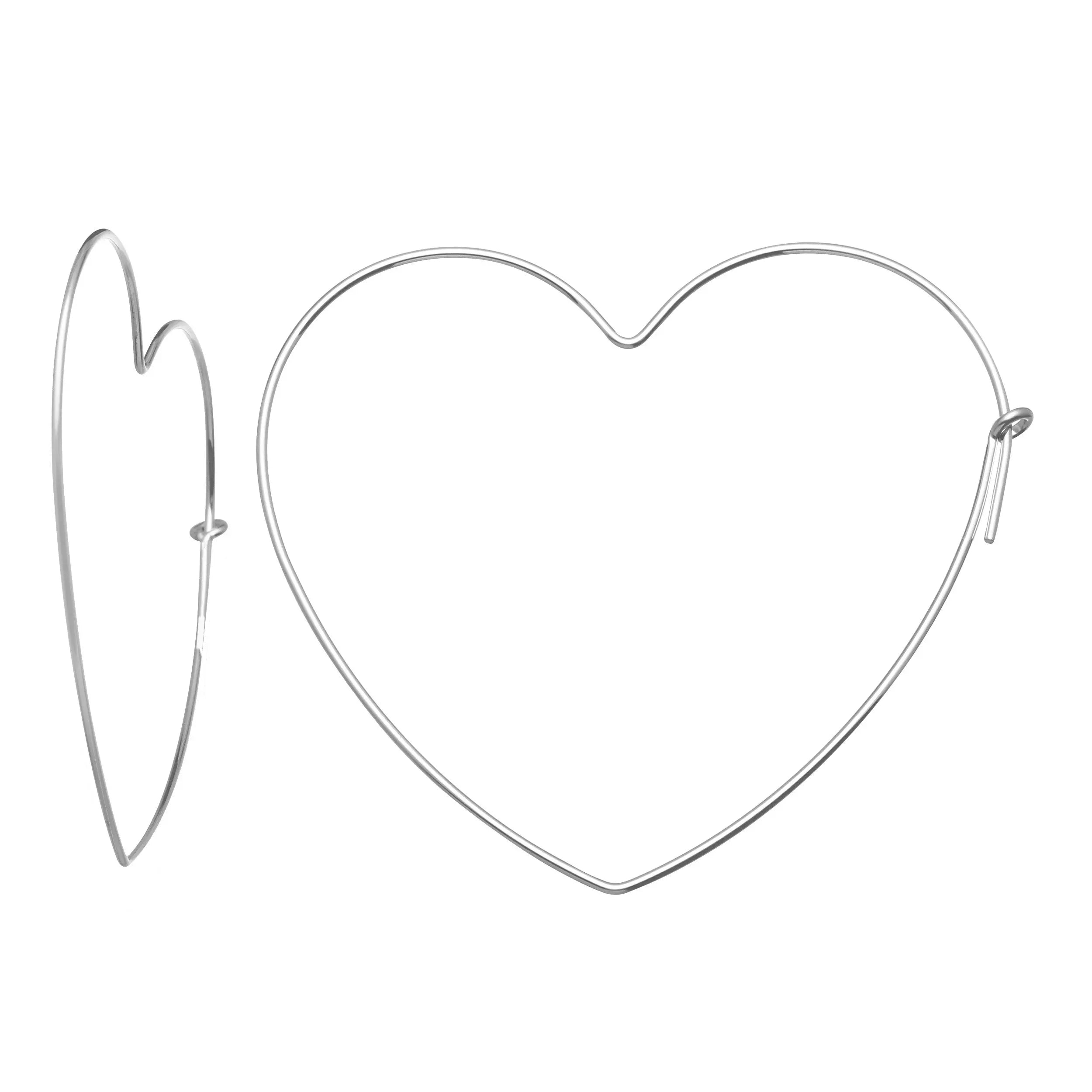 GP US 21Gauge 925 Silver Heart Shaped Beading Hoops Heart Hoop Earwire  Open Heart Wire Permanent Jewelry Supplier Wholesale