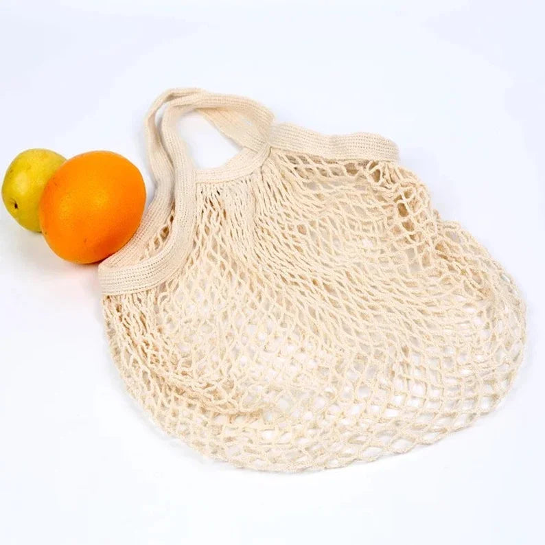Net Custom Label Reusable Cotton Fruit Carrying Bag Shopping Grocery Mesh Tote Shoulder Bag
