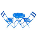 New Arrival Outdoor Floral Bistro Set Steel Folding Dining Table and Chairs for Garden Backyard Furniture