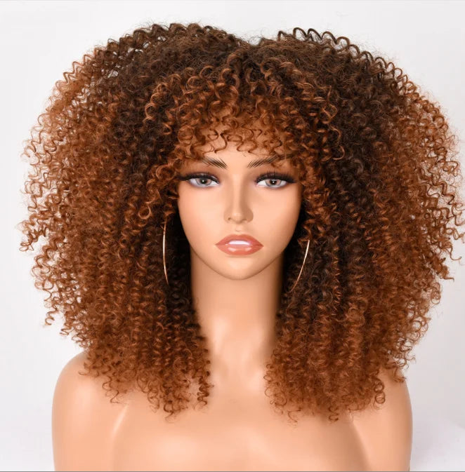 Wholesale Afro Kinky Curly Wig Wig Hair Synthetic Fiber Short Curly Women Black 12 Elastic Lace Vanessa Short Wig Cali Sand Afro