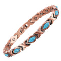 BioMagnetic Jewelry Women Adjustable Magnetic Copper Bracelet Real Turquoise Link Bracelet Turquoise Jewelry