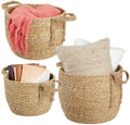 Seagrass Basket Straw Sustainable Stocked Storage Baskets Multifunction Round Woven Rattan Straw Rope Basket
