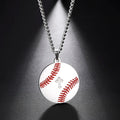 Hot Sale  Sports Baseball Numbers Pendant Stainless Necklace Mens Crossed Baseball Stainless Steel Baseball Sports Necklace