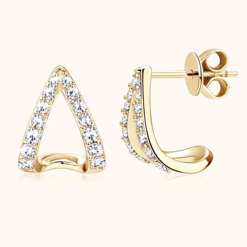Fashion Jewelry Grade D Moissanite Diamond Hoop Earrings 925 Sterling Silver 0.26+0.26ct Moissanite Iced Out Earrings Women