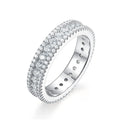GR36 Hot Selling Fashion Ring Eternity Band CZ Zircon Ring Platinum Plated Trendy for Women 925 Silver Finger Rings Lady Jewelry