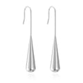 Inspiration Natural Jewelry Silver Color Women Stainless Steel Long Drop Earrings