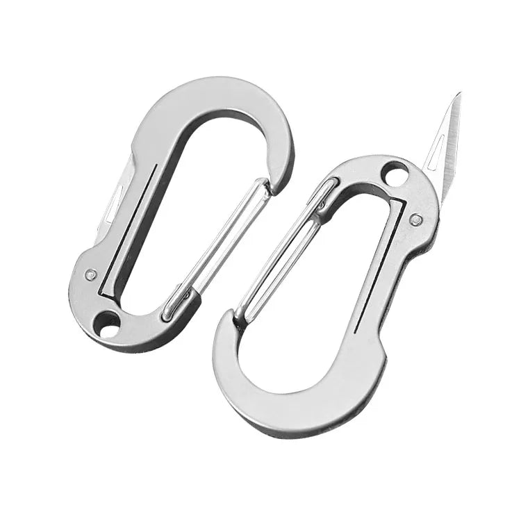 LFEDC EDC Light Weight Titanium Multi Tool Keychain Carabiner Clip With Small Knife