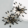 Europe Fashion Trendy Handmade Colored Crystal Beads Big Flower Stud Earrings for Women Jewelry