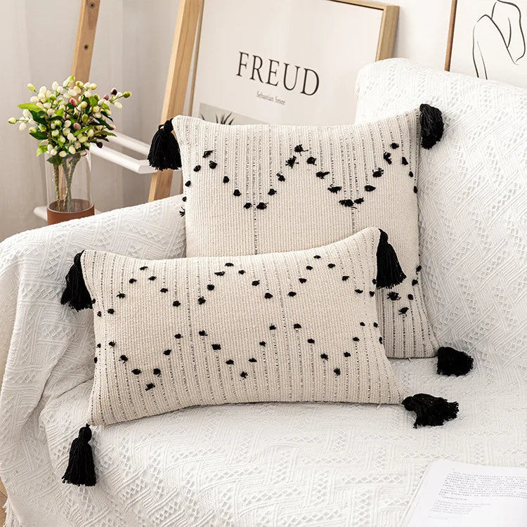Luxury Handmade Vintage African Mud Cloth Pillow Cover Geometric Pattern Farmhouse Boho Home Decorative Throw Cushion for Hotels