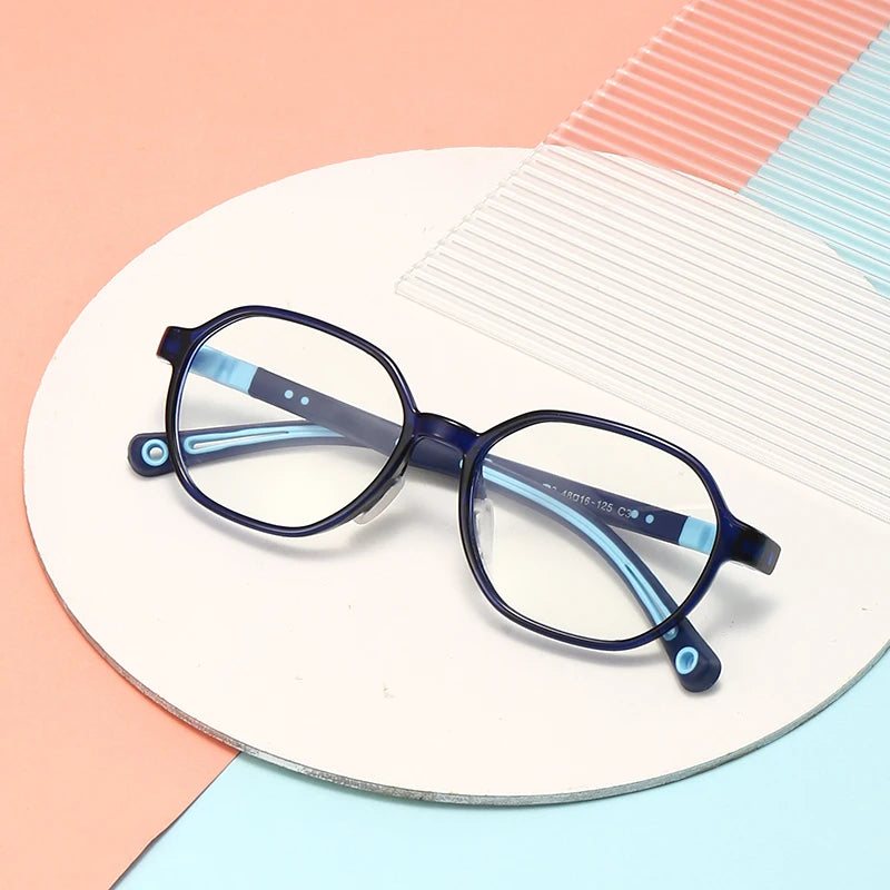 Popular Children Radiation Protection Flexible TR90 Kids Glasses Ready in Stock Blue Light Blocking Double Colors