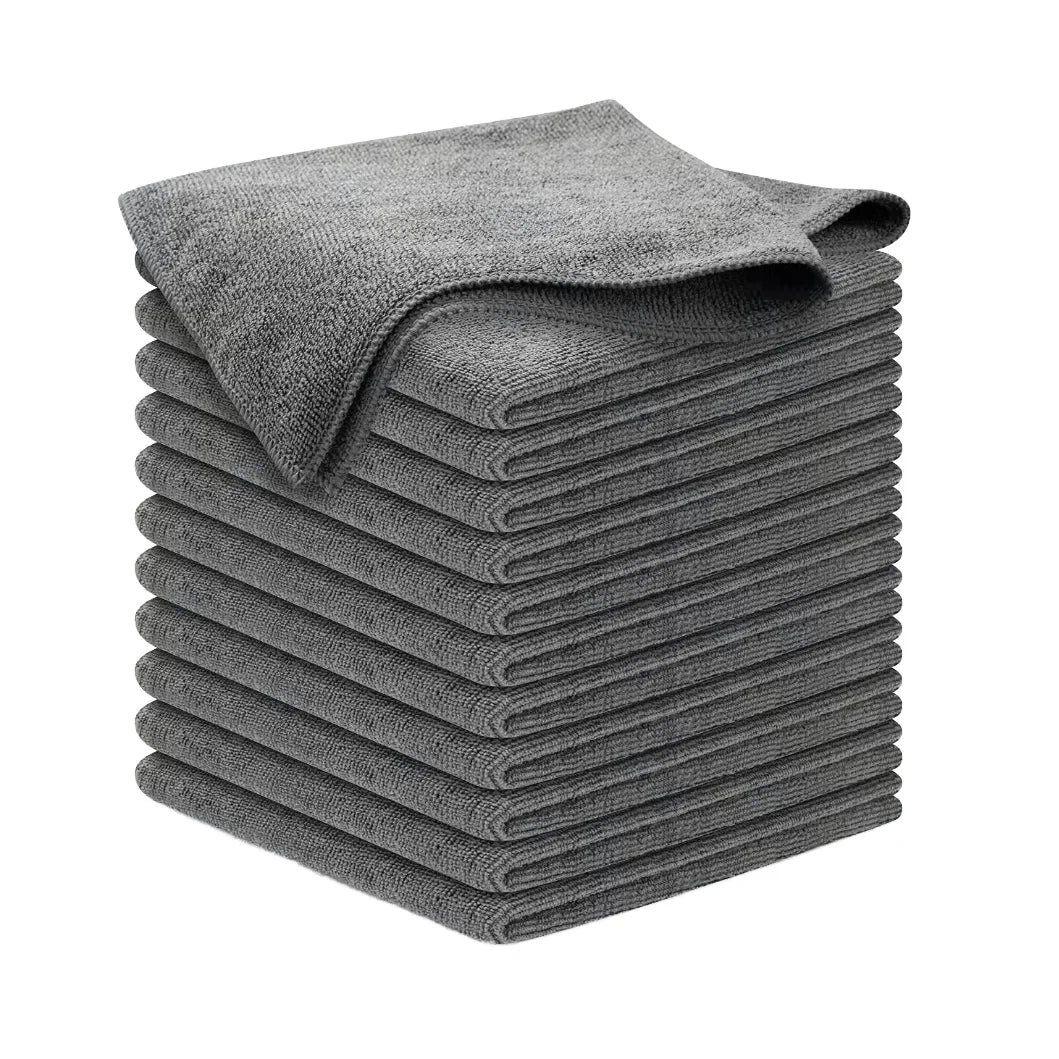 Microfiber Cloth Quick Dry Woven Soft Square Cleaning Cloths for Car Kitchen Detailing