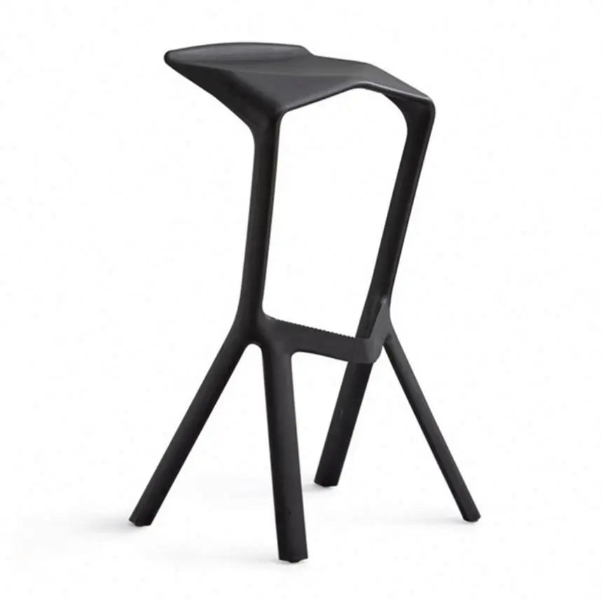 Cheap Modern Stacking Designer Used Commercial Black Plastic Bar Stools
